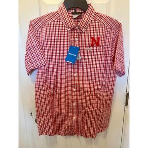 NWT University of Nebraska Columbia Brand Button Down Shirt Men's Small